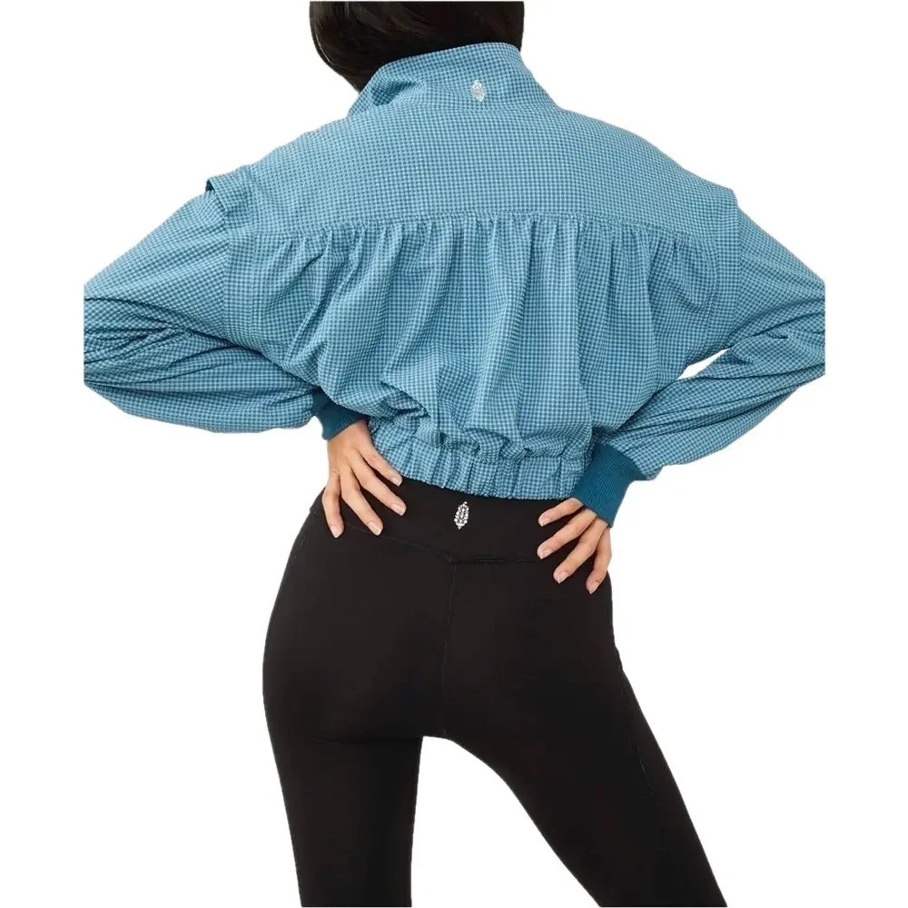 Free People Movement New Medium Forty Love Crop Jacket in Caribbean Blue Coast - Picture 5 of 13